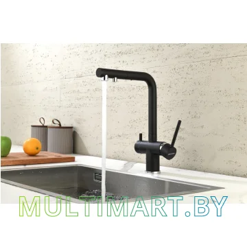 Смеситель Paulmark Serpentine Se213222-418 (черный металлик) картинка 2